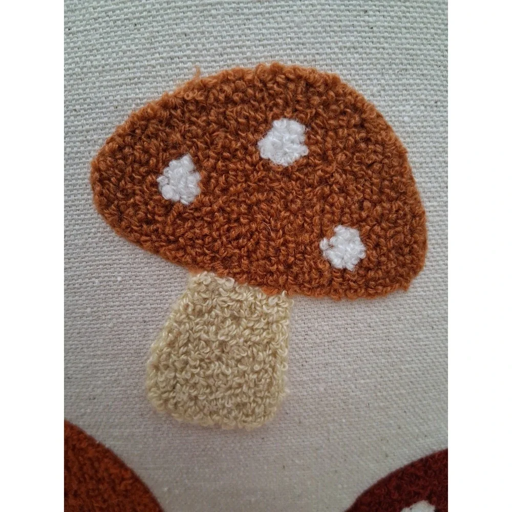Textured Mushroom Pattern Throw Pillow by Ashland Fall Autumn Colors NWT